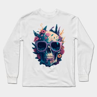 Skull with flowers Long Sleeve T-Shirt